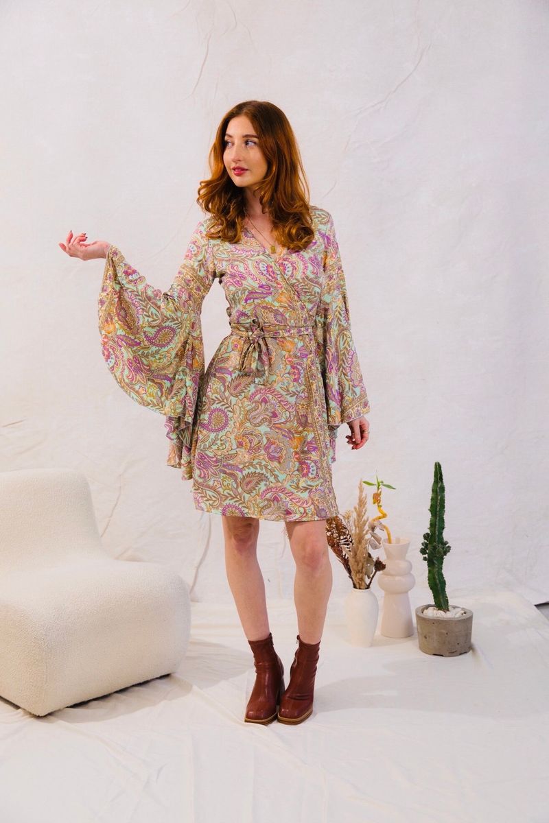 Bohemian Bell-Sleeve Shift