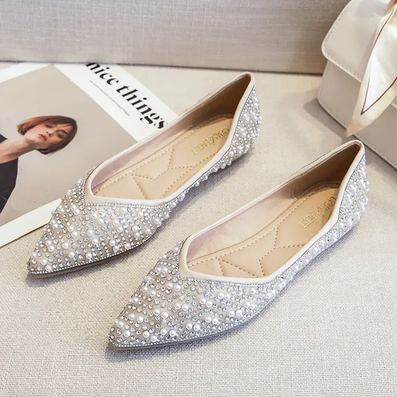 Crystal-Embellished Ballet Flats