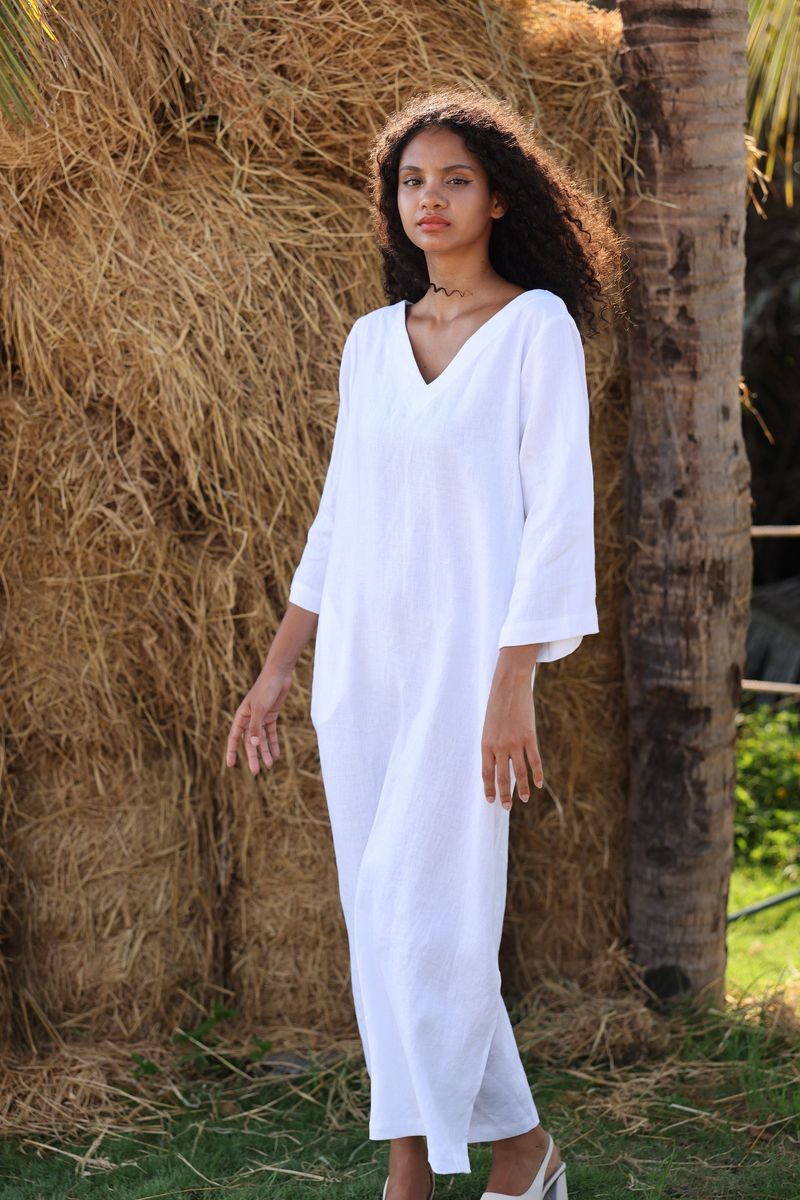 Breezy Linen V-Neck Maxi