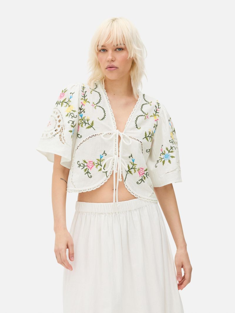 Bohemian Crop Tie-Front