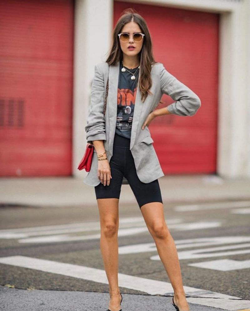 Oversized Boyfriend Blazer + Bike Shorts