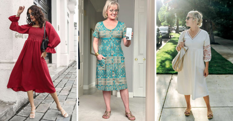 18 Loose Rich Mom Dresses That Flatter Women Over 60
