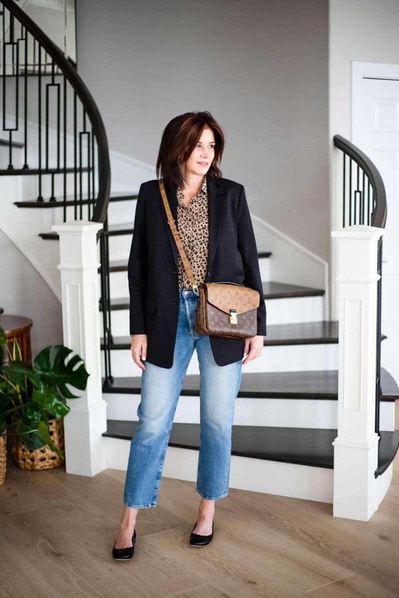 Tailored Blazer + Straight-Leg Jeans