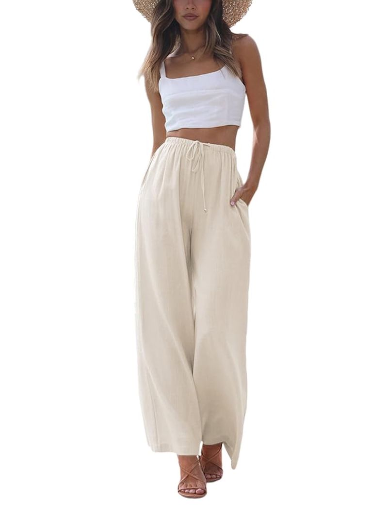 Flowy Linen Palazzo Pants
