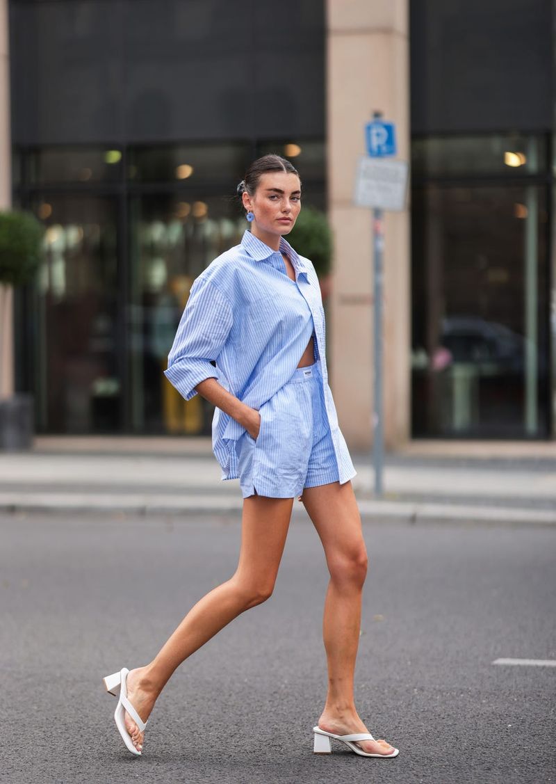 Linen Shorts + Oversized Button-Down
