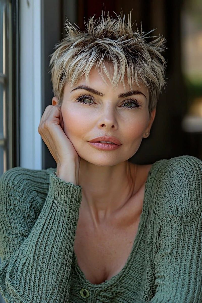 Textured Pixie with Feathered Crown