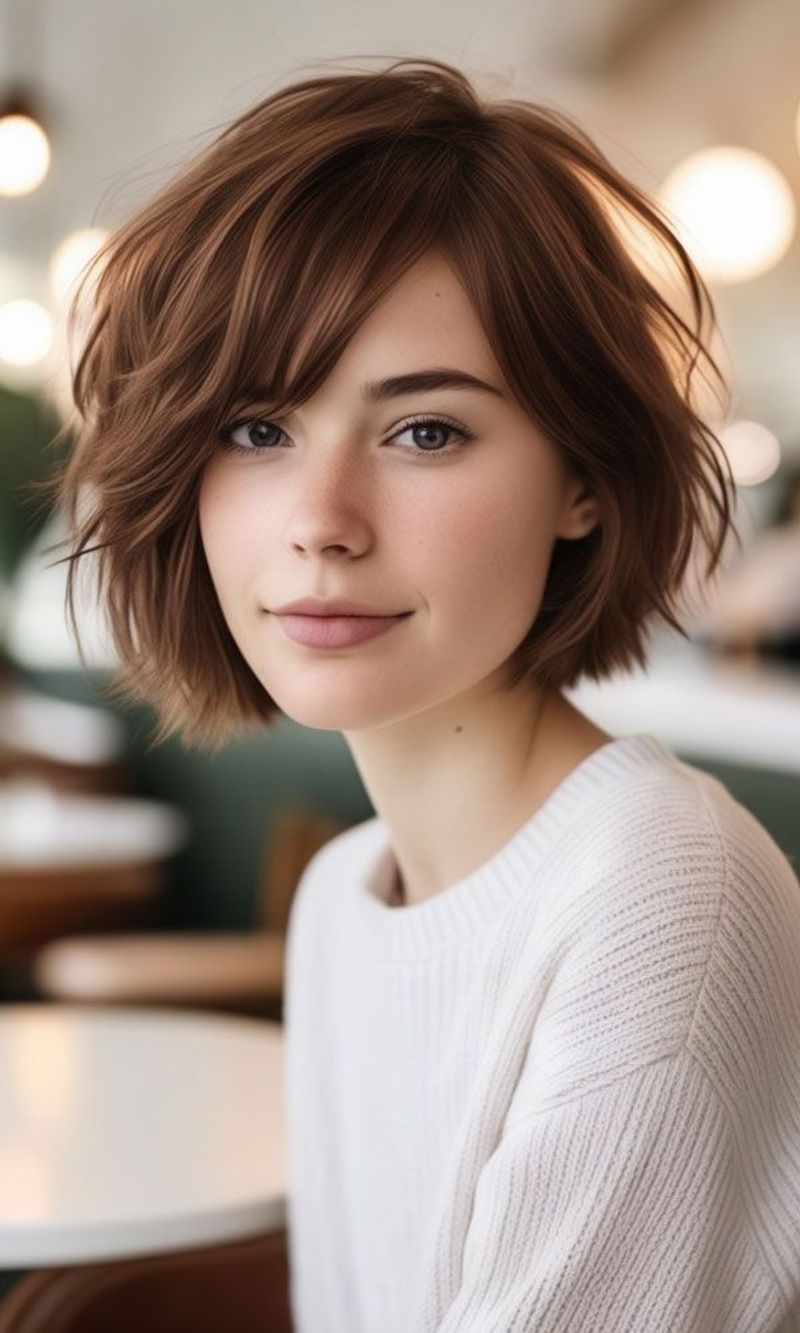 French Bob with Side-Swept Bangs