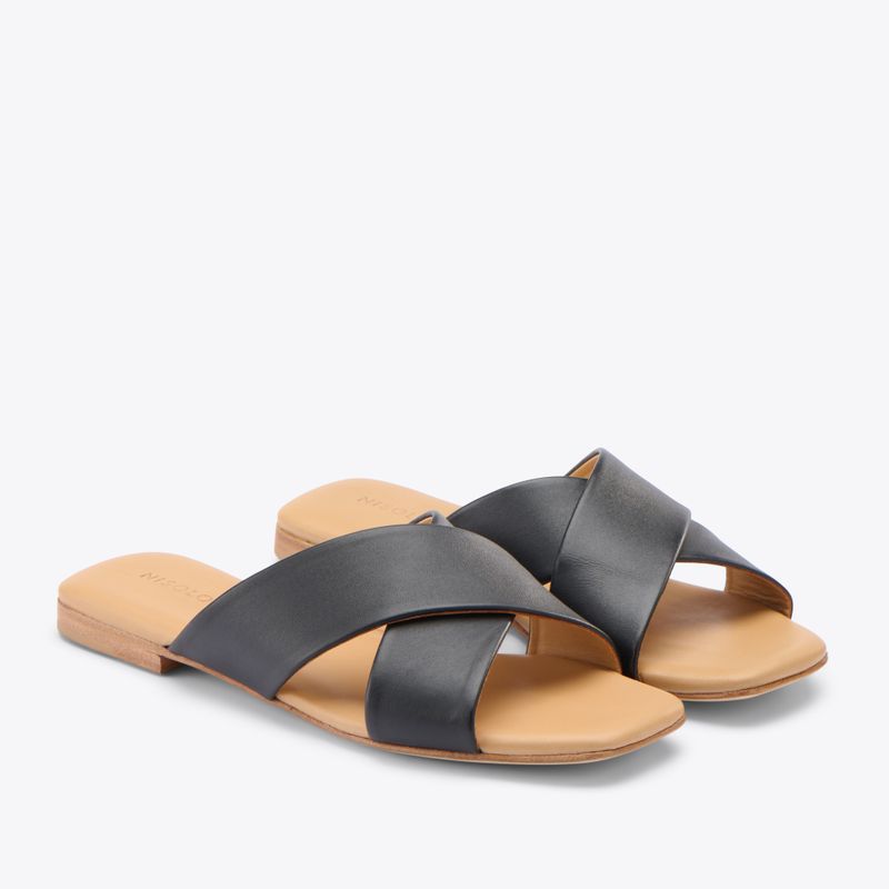 Leather Slide Sandals