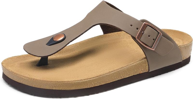 Cork-Bottomed Thong Sandals