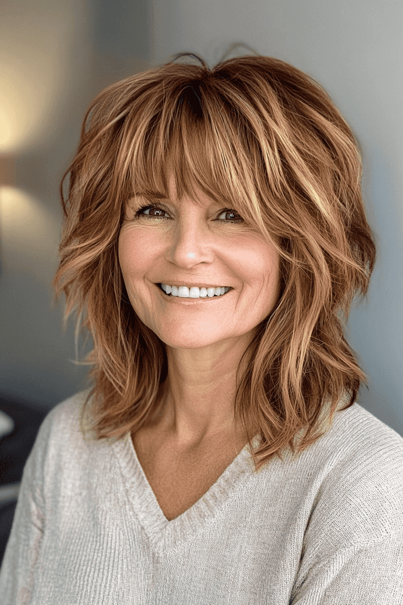 Shaggy Layers With Bangs