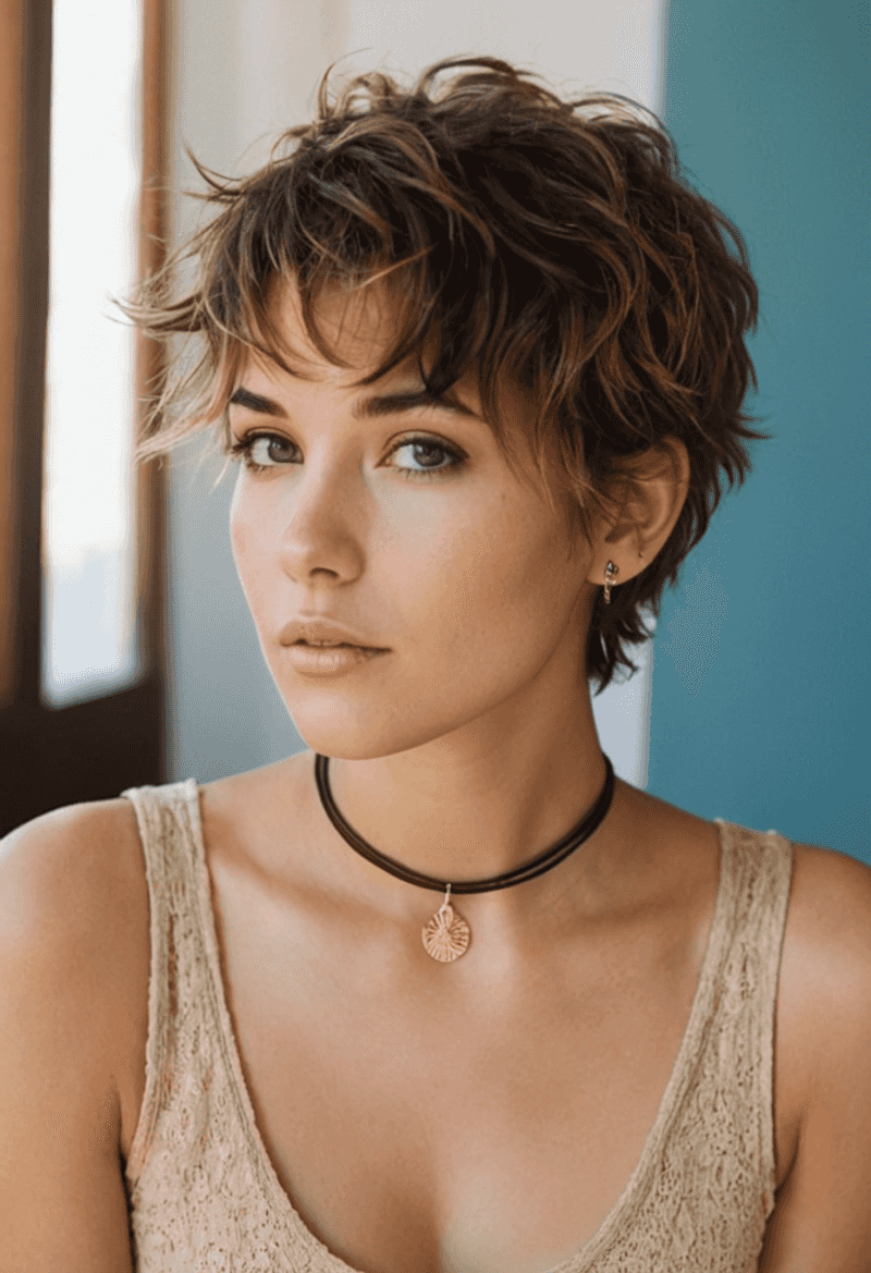 Shaggy Pixie for Oval Faces