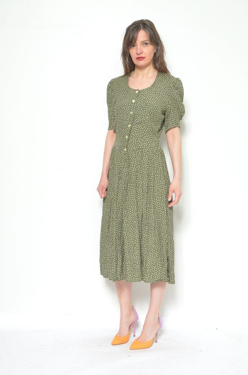 Micro-Print Shirtdress