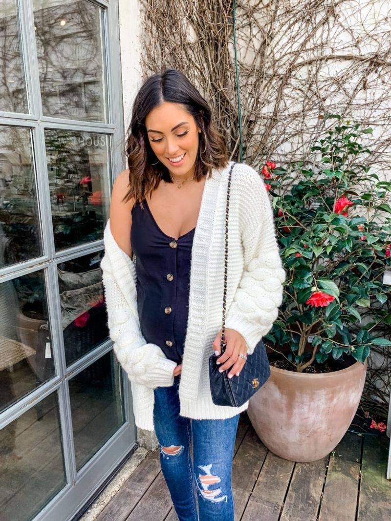 Layered Tank + Cardigan Combination