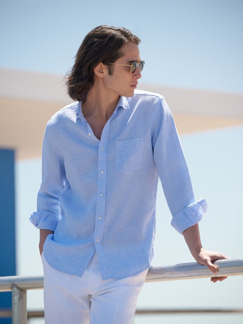 Linen-Blend Button-Down Shirts