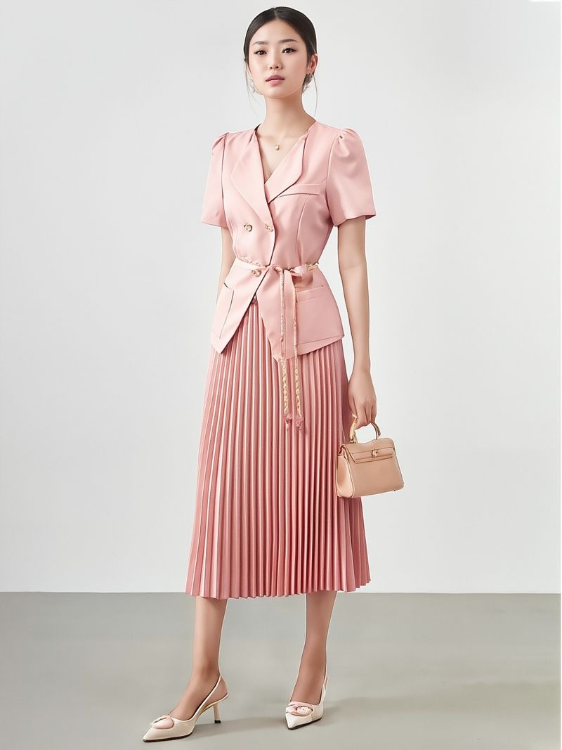 Micropleat Midi Skirt