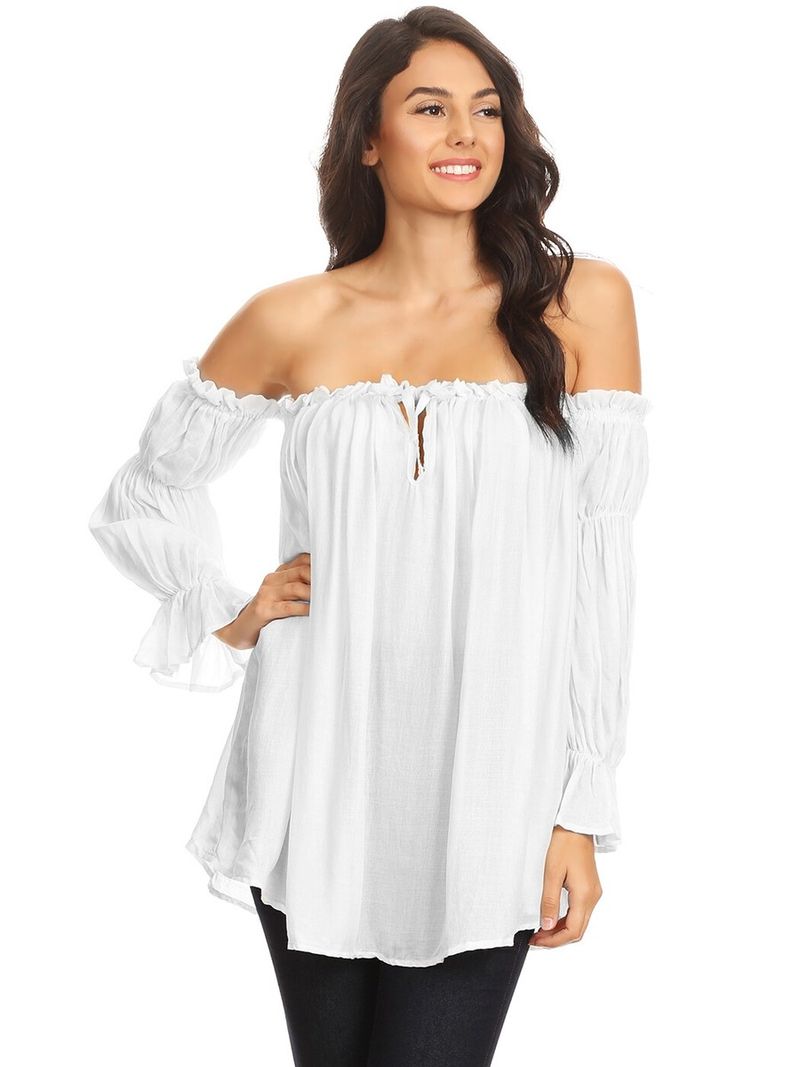 Cold-Shoulder Peasant Tops