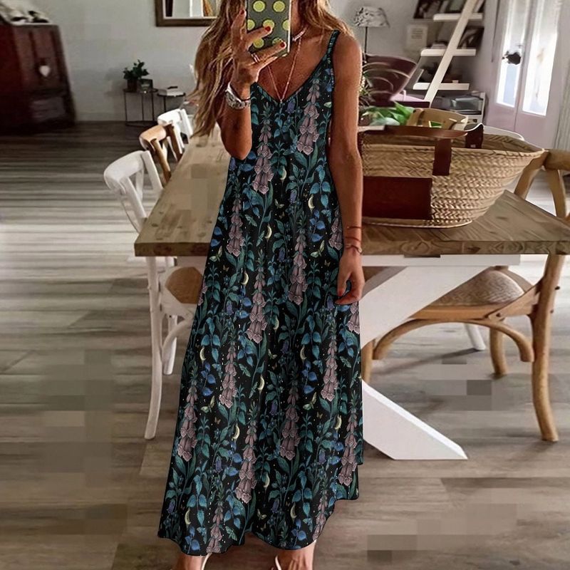V-Neck Slip Dress With Spanish Tile Details