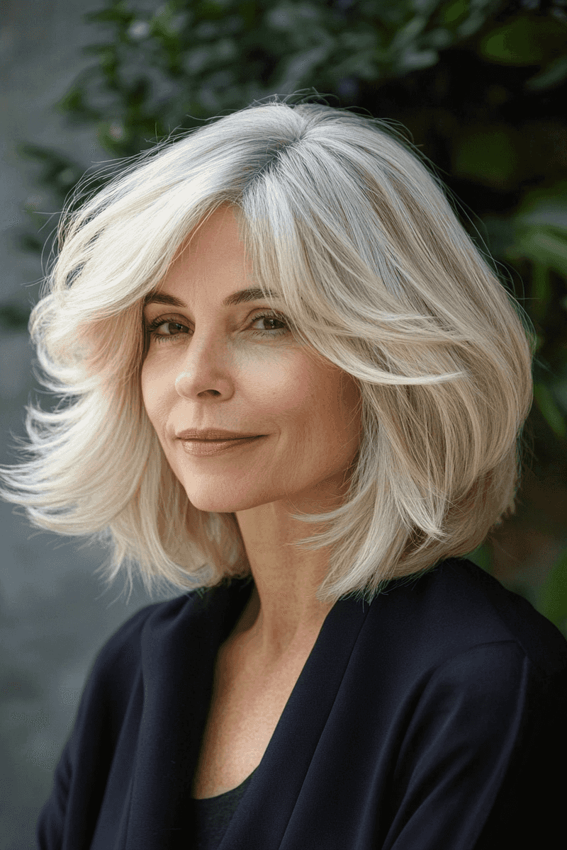 Angled Bob with Feathered Layers