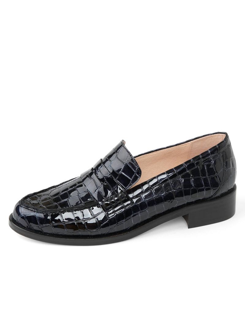 Croc-Embossed Loafers