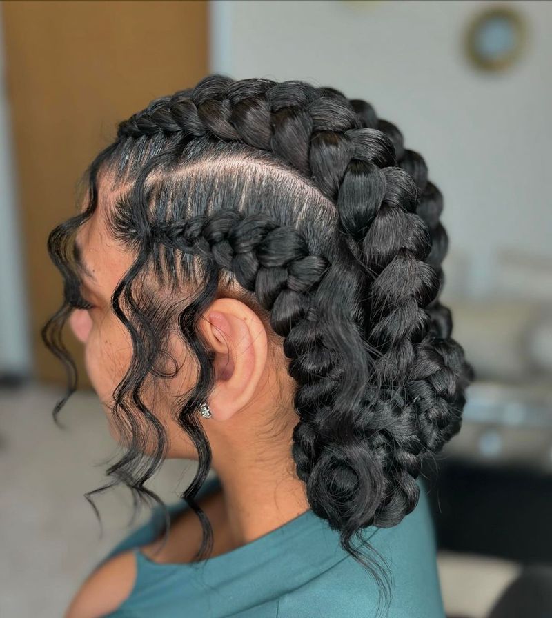 Side-Swept Braided Updo