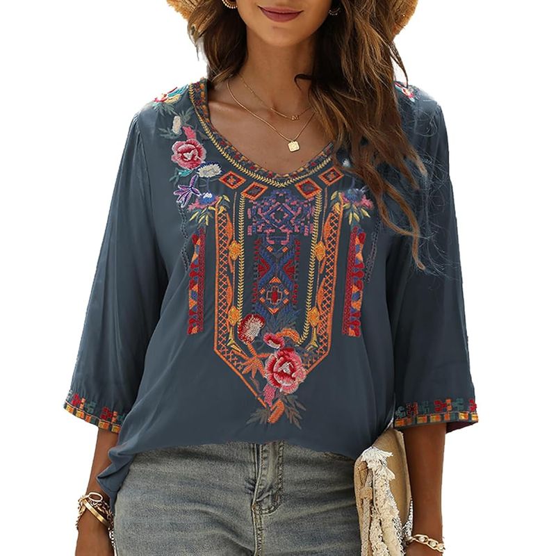 Flowy Bohemian Peasant Top