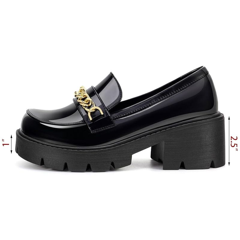 Square-Toe Chunky Loafers