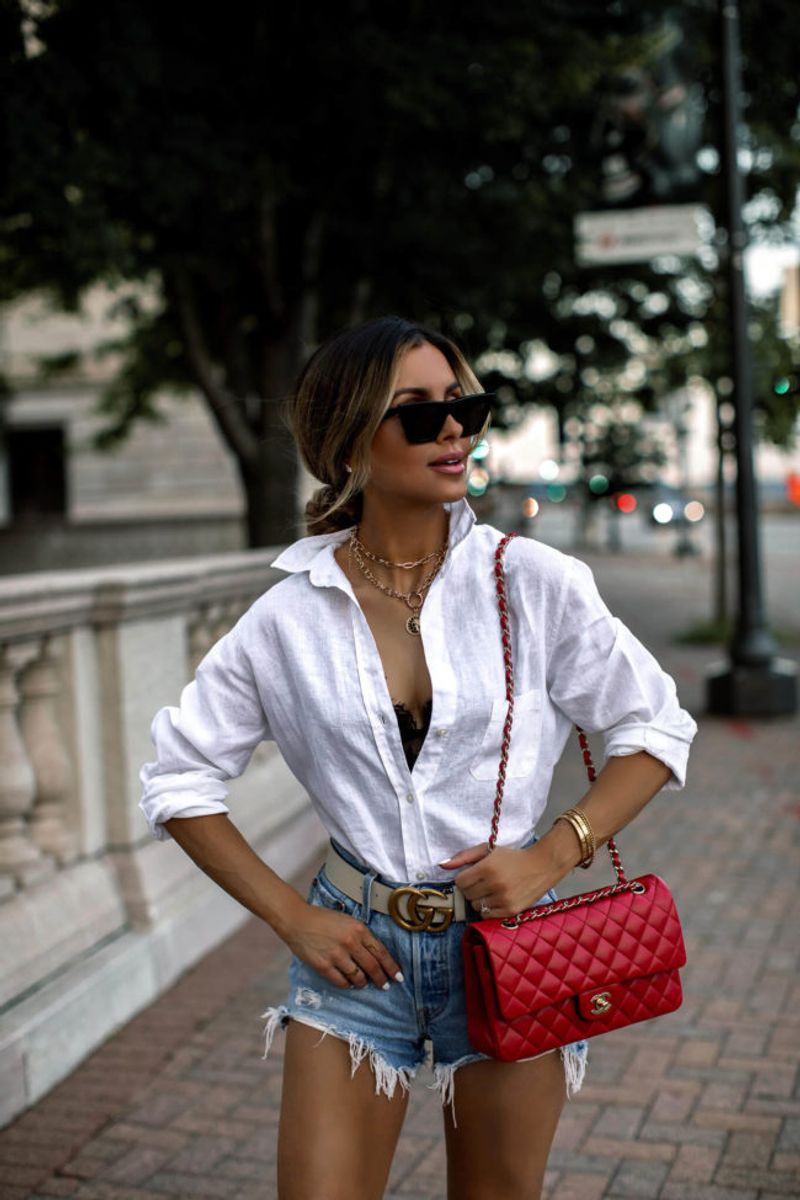 Crisp White Button-Down Shirt