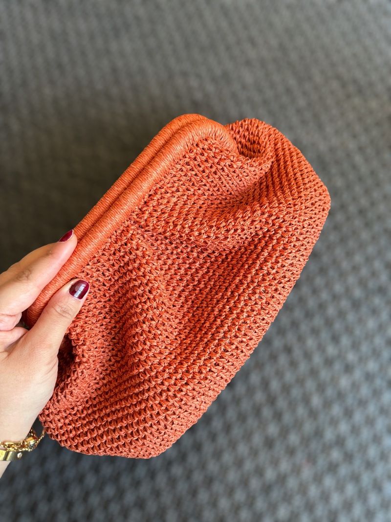 Terracotta Woven Clutch