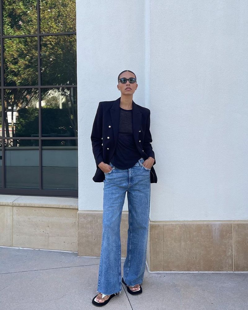 Layered Tops with Bootcut Pants