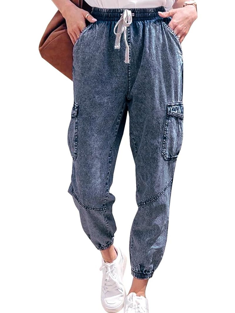 Drawstring Denim Joggers