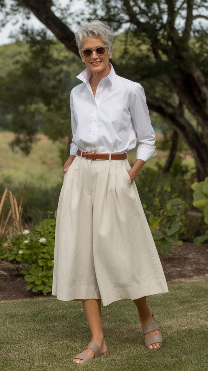 Classic White Shirt with A-Line Skirt