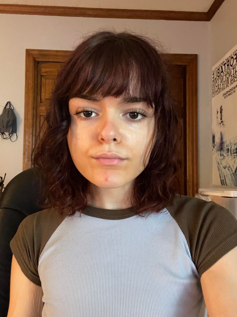 Curved Arched Bangs on Small Foreheads