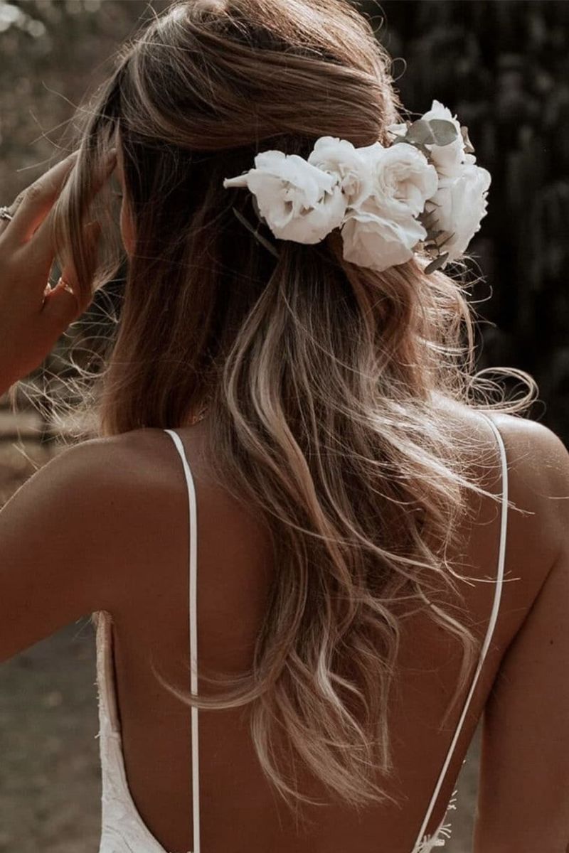 Beachy Waves with Floral Accents
