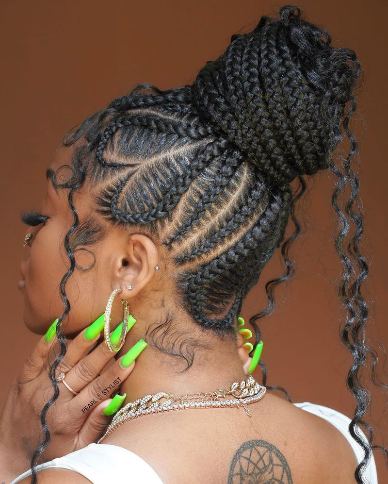 Cornrow Updo Elegance