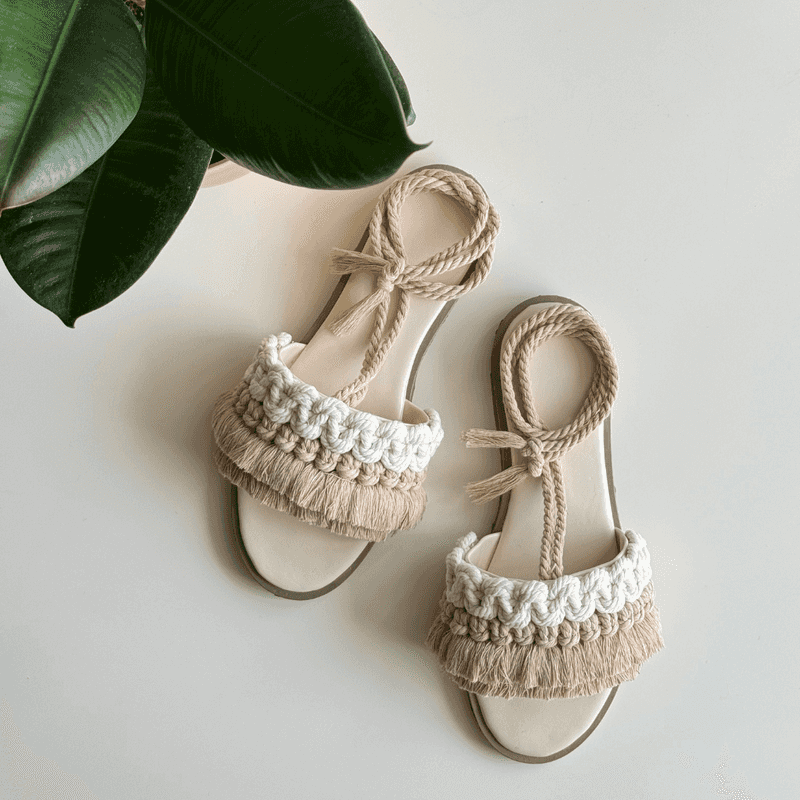 Macramé Flat Sandals