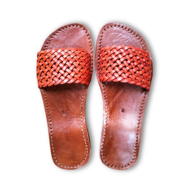 Braided Leather Slides