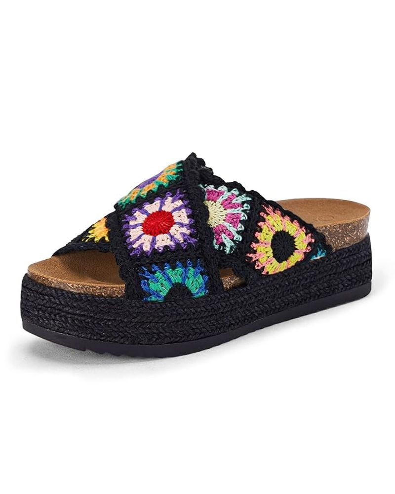 Crochet-Covered Platform Sandals