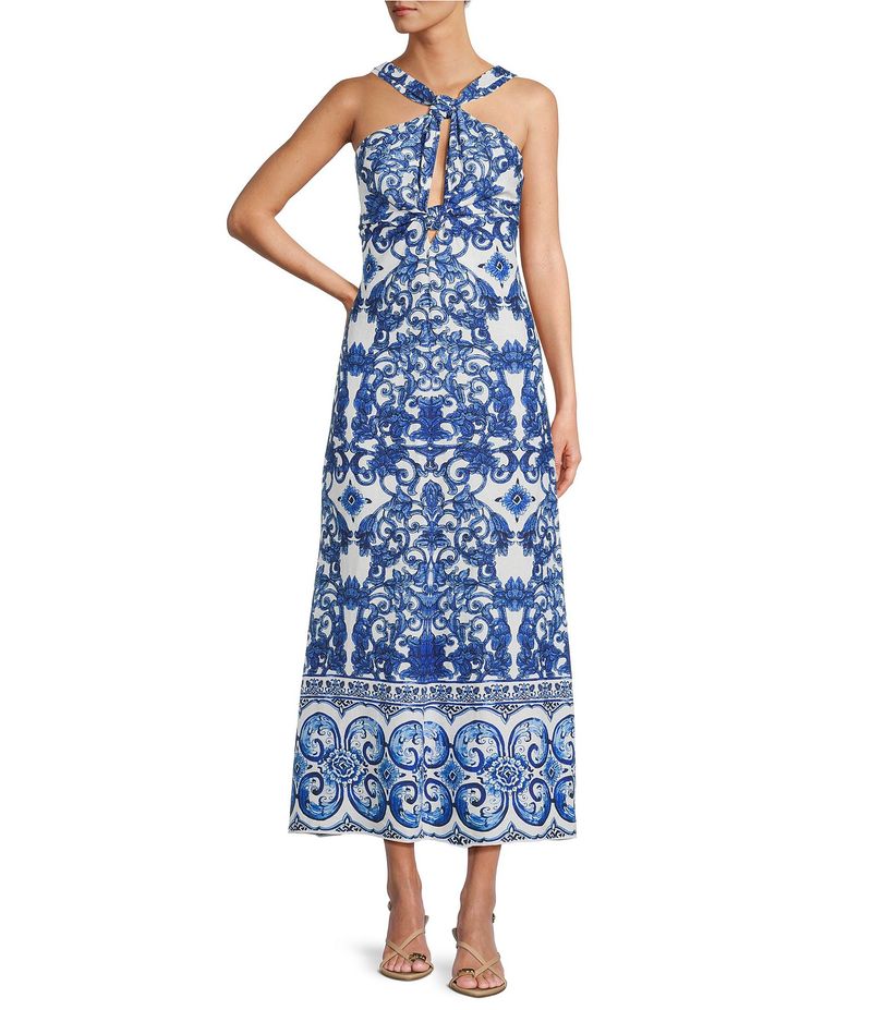 Empire-Waist Maxi With Maltese Tile Design