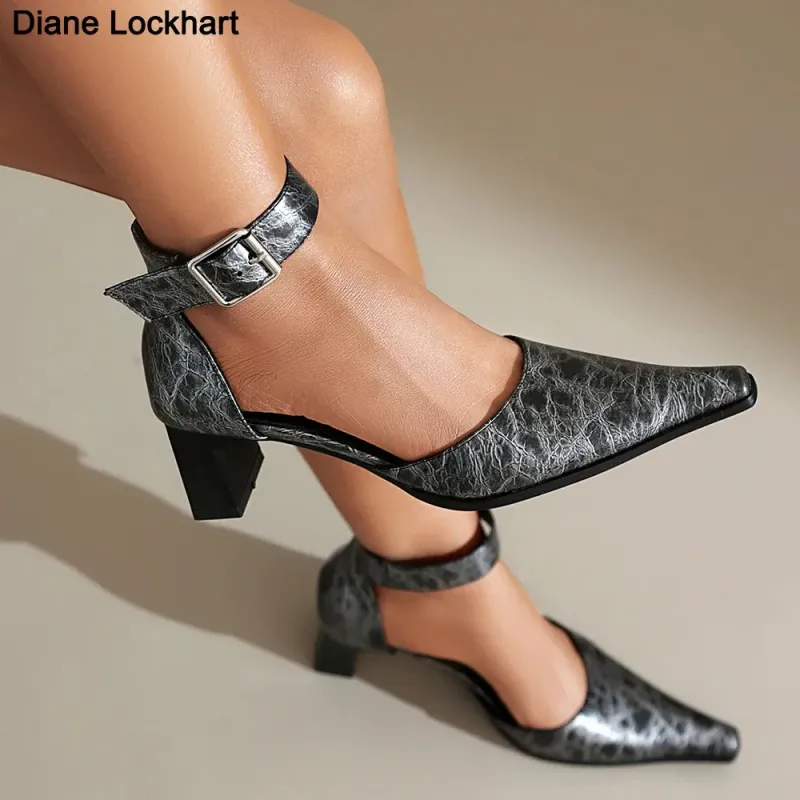 Pointed-Toe Flats With Ankle Straps