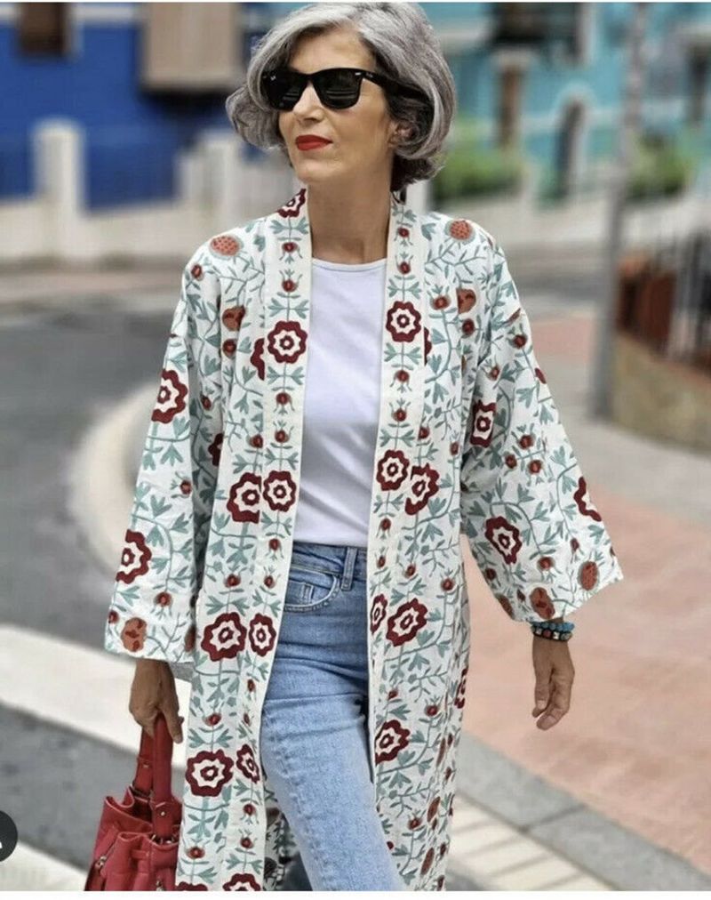 Embroidered Kimono Jacket
