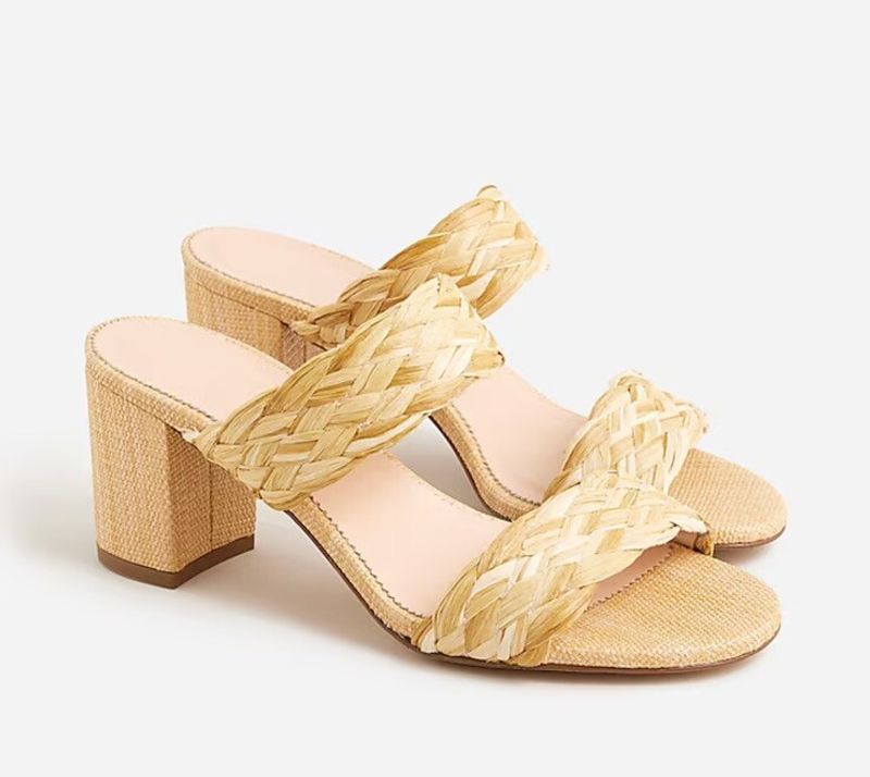Raffia-Accented Sandals