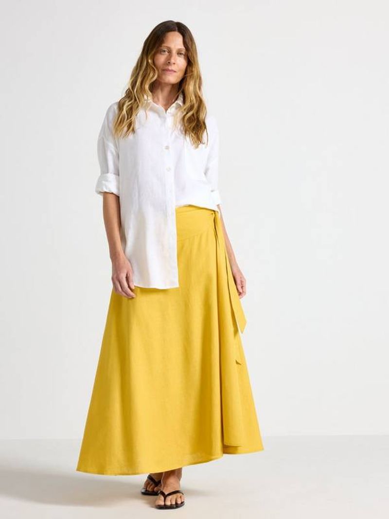 Lyocell-Blend Wrap Skirt