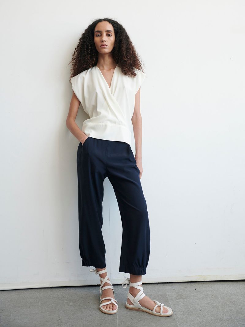 Silk Joggers With Ankle Cuffs