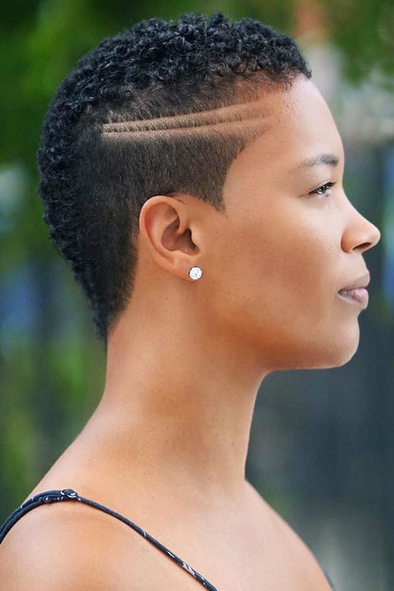Tapered Curly Cut with Temple Fade
