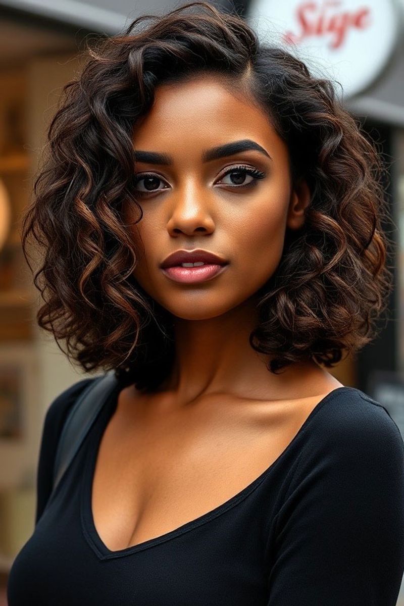 Side-Swept Curly Crop