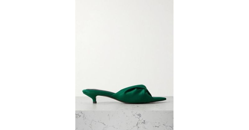 Knotted Satin Mules