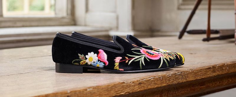 Textured Smoking Slippers