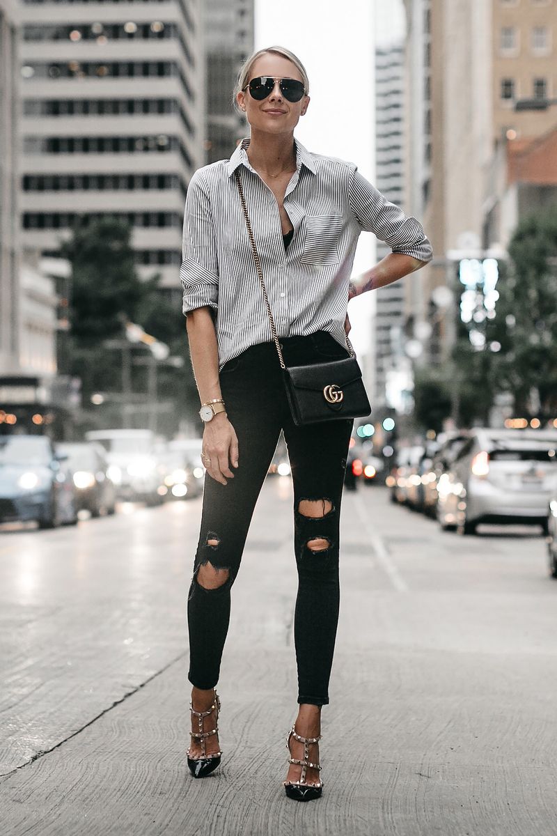 Striped Button-Down Shirt