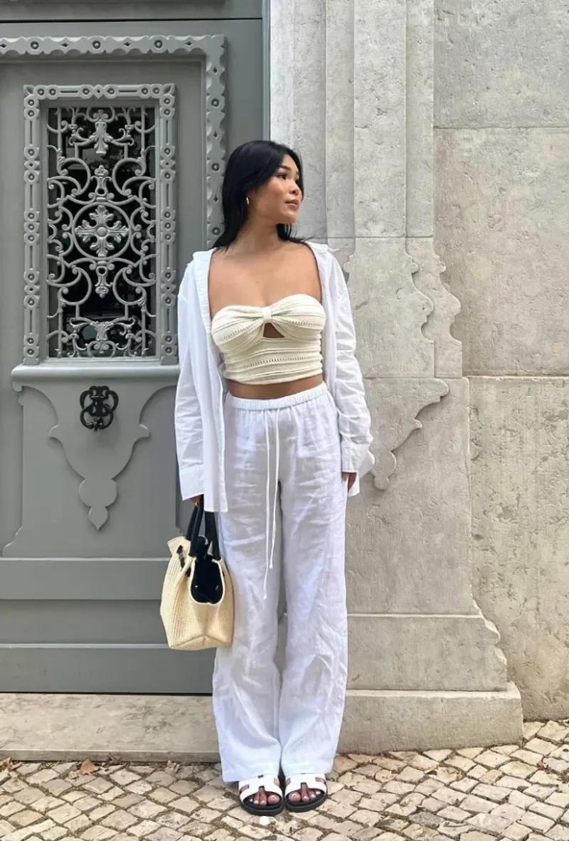 Relaxed Linen Pants & Bandeau Setup
