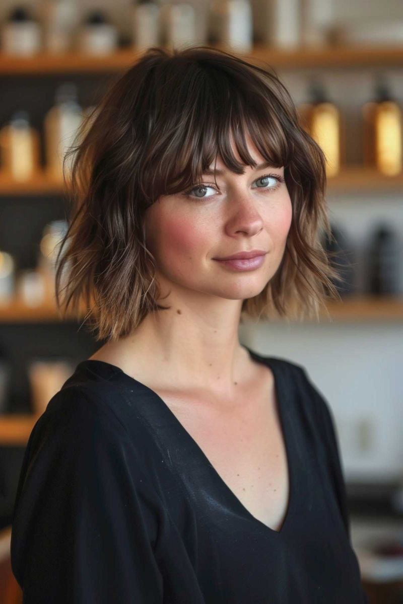 Soft Graduated Bob with Wispy Bangs